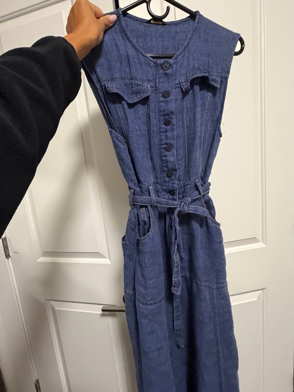Massimo Dutti Blue Denim Midi Dress